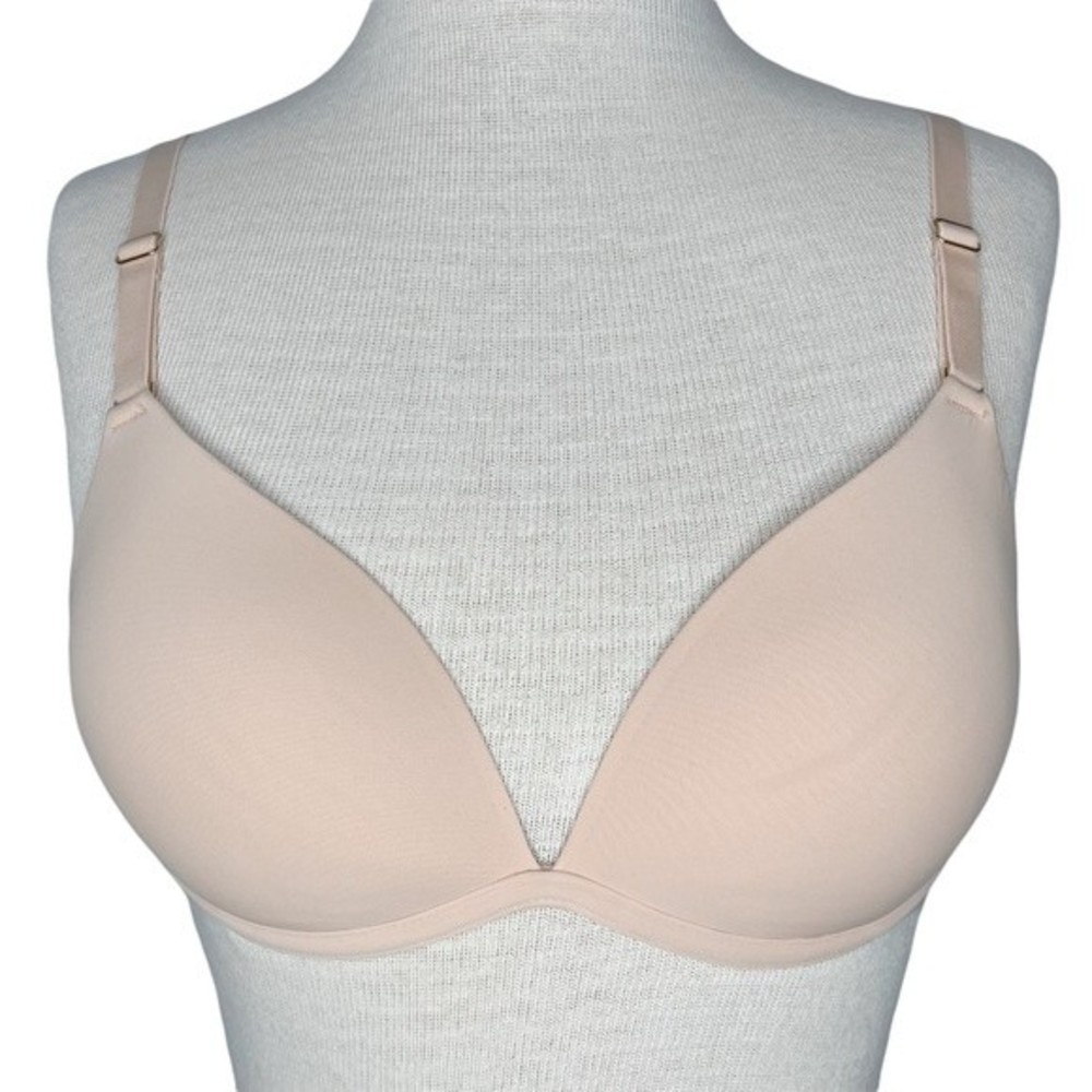 Lively | Deep V No Wire Push Up Bra sz 32B * Toasted Almond Light Beige Smooth